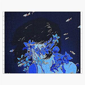 Sad Girl Perfect Blue Jigsaw Puzzle