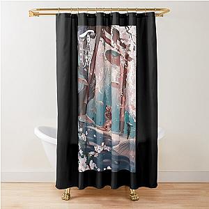 Music Retro Rock Perfect Blue Gifts Music Fans Shower Curtain