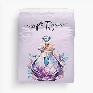 Pretty Chic Perfume Bottle with Jewels Gems Watercolor Art Duvet Cover