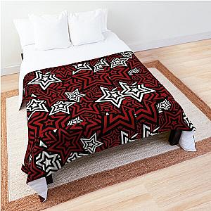 Persona 5 Menu UI Red Stars Pattern  Comforter