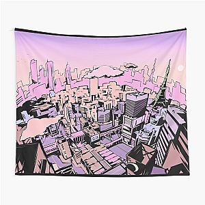 Persona 5 Pastel Sunset Tokyo Loading Screen Tapestry