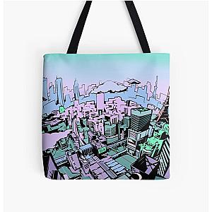 Persona 5 Pastel Neon Tokyo Loading Screen All Over Print Tote Bag