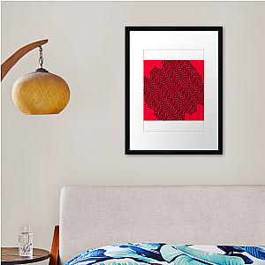 Red Wavey Pattern Framed print Premium Merch Store