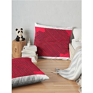 Red Wavey Pattern Throw Pillow Premium Merch Store