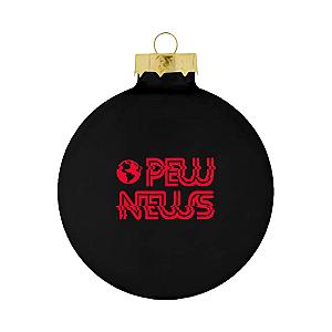 PewDiePie Merch - Pew News Glass Ball Tree Ornament