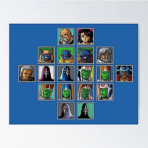 Classic Phantasy Star 4 Character Portraits Poster