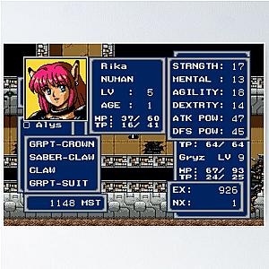 Classic Phantasy Star IV Rika Stats Poster