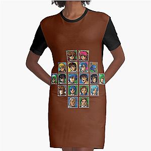 Classic Phantasy Star 4 Character Portraits Graphic T-Shirt Dress