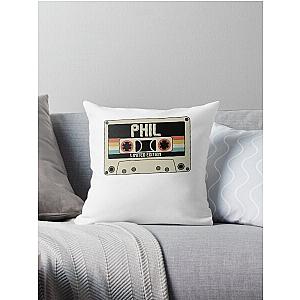 Gift For Men Crimson Phil Collins Vintage Photograp Throw Pillow