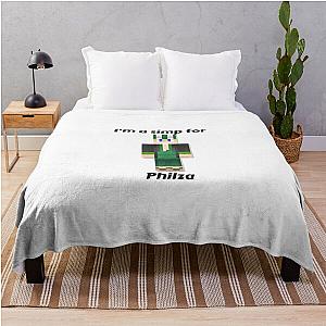 Philza Blanket - I'm a simp for Philza (White Base) Throw Blanket RB1111