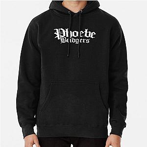 Phoebe Bridgers Hoodies - Phoebe Bridgers Merch Phoebe Bridgers White Logo Pullover Hoodie RB2109