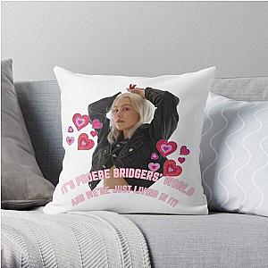 Phoebe Bridgers Pillows - Phoebe Bridgers Face Text Throw Pillow RB2109