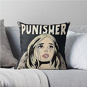 Phoebe Bridgers Pillows - Phoebe Bridgers 2020 Comic Tour Punisher Cry Throw Pillow RB2109