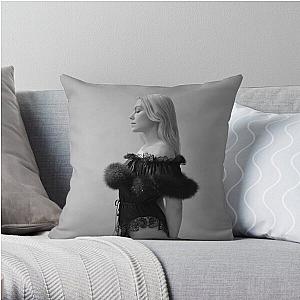 Phoebe Bridgers Pillows - Black And White Phoebe Bridgers Shows Off Figure For Porter Magazine Cover 2 Throw Pillow RB2109