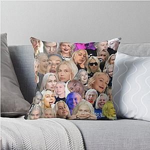 Phoebe Bridgers Pillows - Phoebe Bridgers Face Collage Throw Pillow RB2109