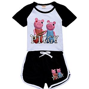 Piggy Robloxing Sportswear for Girls T-shirt Tops + Pants