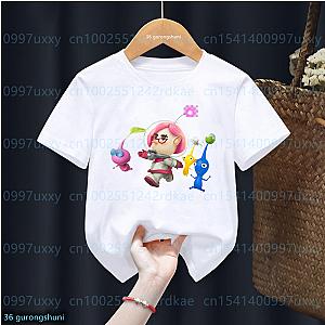 Game Pikmin 4 Cartoon Characters Print T-Shirt