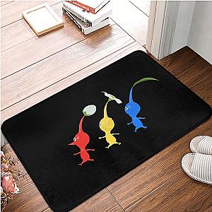 Pikmin Cartoon Game Characters Blue Yellow Red Mat