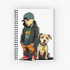 Two rapper dog pitbull Spiral Notebook