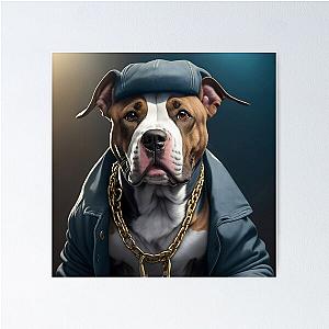 Rapper Dog Pitbull Poster