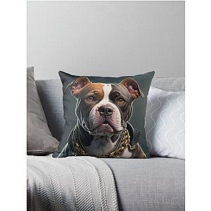 Rapper Dog Pitbull Throw Pillow