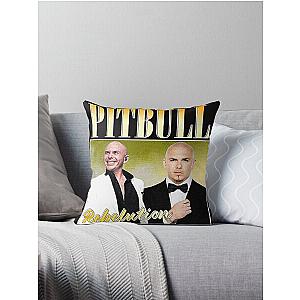 Pitbull Mr.Worldwide Vintage Throw Pillow