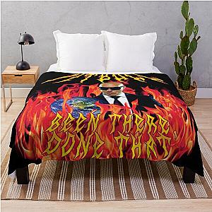 heavy metal pitbull with flames Throw Blanket