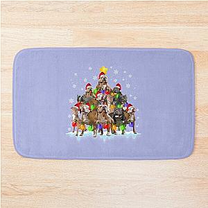 Christmas Pitbull  Bath Mat