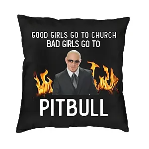 Pitbull Good and Bad Girls Throw Pillow