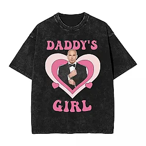 Daddys Girl Pitbull Mr Worldwide Washed Streetwear Hip Hop T Shirt