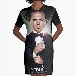 Pitbull Mr.Worldwide Graphic T-Shirt Dress