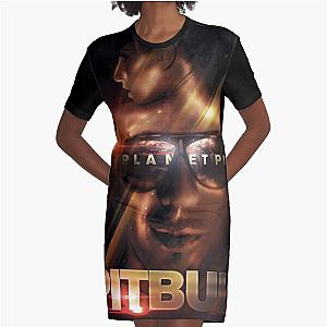 Pitbull Mr.Worldwide Planet Graphic T-Shirt Dress