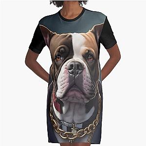 Rapper Dog Pitbull Graphic T-Shirt Dress