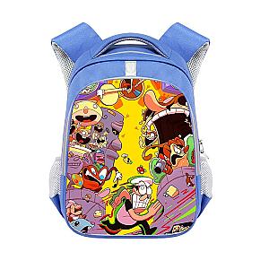 Pizza Tower Cartoon Blue Backpack For Teenagers