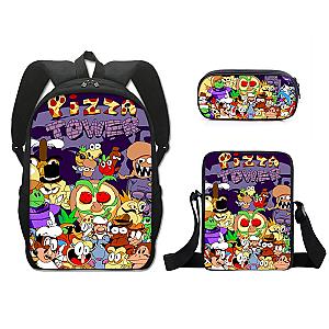 Pizza Tower Backpack Pen Bag Small Body Bag Three Piece Package For Kid