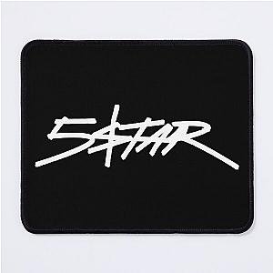 Plaqueboymax Five Star White on Black Mouse Pad