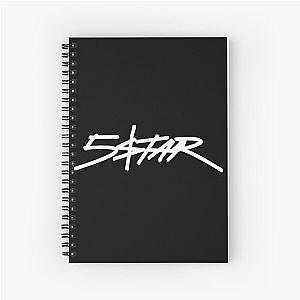 Plaquebo Max Five Star White on Black Spiral Notebook