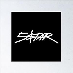 Plaquebo Effect Five Star White on Black Poster