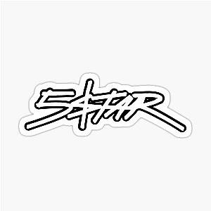 Plaqueboymax Five Star White on Black Sticker