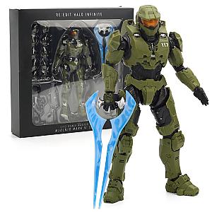 18cm New Master Chief Re Edit Halo Infinite 5 Play Arts Kai Action Figure Toys