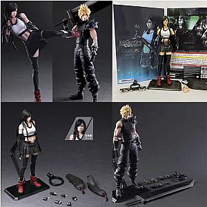 25cm Final Fantasy VII Tifa Lockhart Cloud Strife Play Arts Kai Action Figure Toys