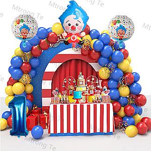 Plim Plim Clown Foil Number Text Balloons Birthday Party Decorations