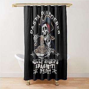 PASTA PIRATE EATING SPAGHETTI HALLOWEEN Shower Curtain
