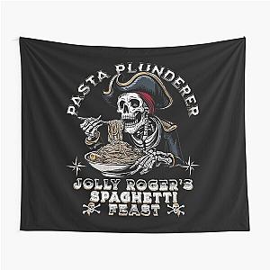 PASTA PIRATE EATING SPAGHETTI HALLOWEEN TAPESTRY