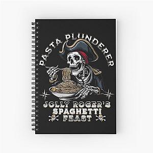 PASTA PLUNDERER - PIRATE EATING SPAGHETTI - HALLOWEEN Spiral Notebook