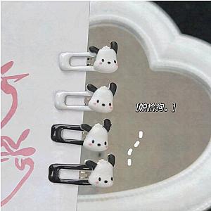 Cute Pochacco Cartoon Black and White Sanrio Hair Clip