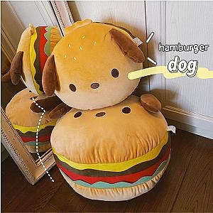 Pochaccos Cartoon Dog Hamburger Plush Pillow