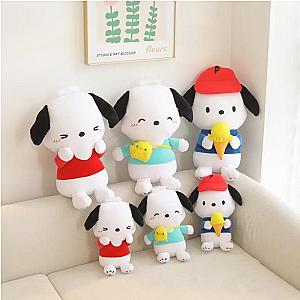 20-35 cm White Pochacco Wearing T-shirt Cute Puppy Dog Plush