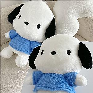 40-70cm White Pochacco Blue Shirt Big Size Sanrio Cartoon Dog Plush