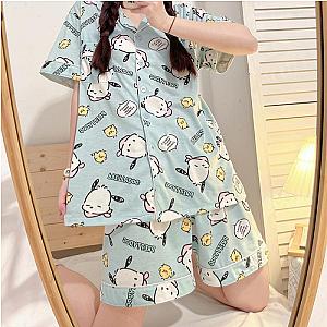 Pochacco Kawaii Sanrio Home Cartoon Print Pajamas